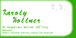 karoly wollner business card